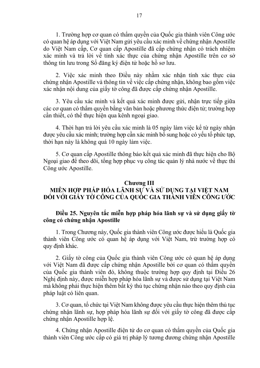 Printed page of the Apostille decree with the article on using a foreign paper that carries an Apostille.
