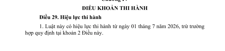 Bottom of an Official Gazette page showing the final chapter of the law and the article on the date it takes effect.